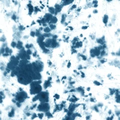 Foto op Plexiglas Blauw wit Tie dye shibori naadloze patroon. Aquarel abstracte textuur.