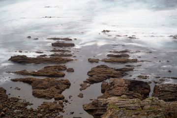rocks in the Cantabrian Sea in Asturias