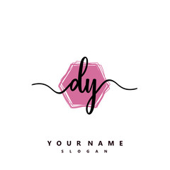 DY Initial handwriting logo vector	