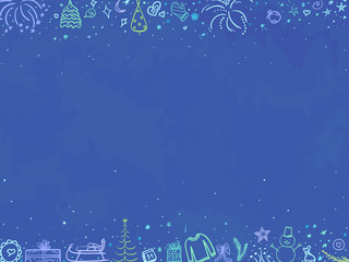 Hand drawn christmas background. Abstract chalkboard. Sketchy background with holiday elements