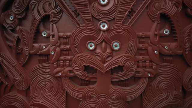 Maori Carving in Rotorua, New Zealand. 12 October 2019
