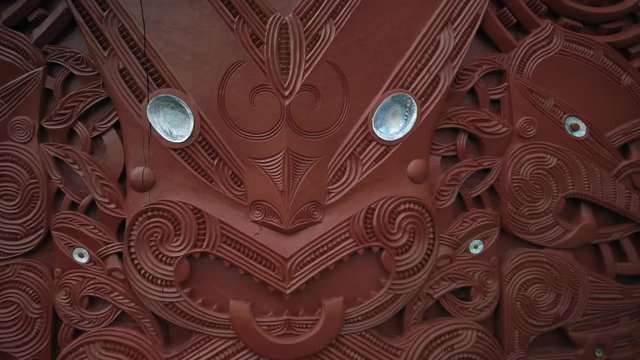 Maori Carving in Rotorua, New Zealand. 12 October 2019
