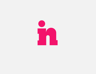 Fototapeta premium Creative bright pink logo icon letters I and N typography for company