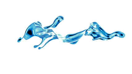 Splash fluid. 3d illustration, 3d rendering.