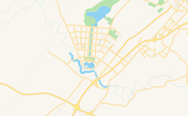 Printable street map of Tieling, China