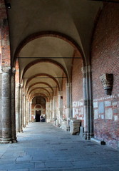 Milan, Italy, October 22, 2017 - Basilica of Sant'Ambrogio, patron saint of Milan, one of the oldest churches in the city