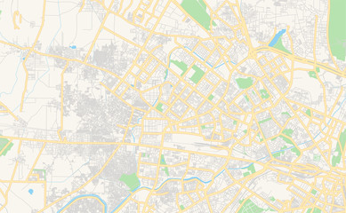 Printable street map of Delhi, India