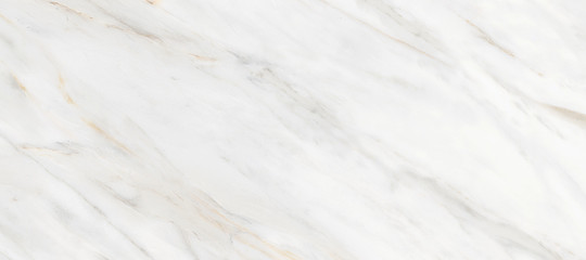 White Carrara Marble Texture Background With Curly Grey-Brown Colored Veins, It Can Be Used For Interior-Exterior Home Decoration and Ceramic Decorative Tile Surface, Wallpaper, Architectural Slab. - obrazy, fototapety, plakaty