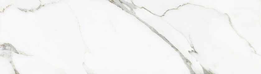 White Carrara Marble Texture Background With Curly Grey-Brown Colored Veins, It Can Be Used For Interior-Exterior Home Decoration and Ceramic Decorative Tile Surface, Wallpaper, Architectural Slab.