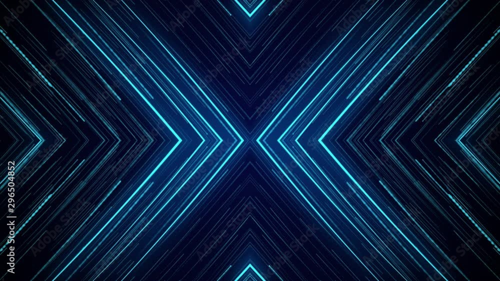 Poster blue neon light abstract visual geometry motion graphic technology digital concept