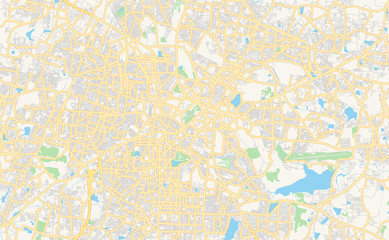 Fototapeta na wymiar Printable street map of Bangalore, India