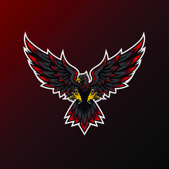 Eagle mascot for sport and esport or gamer team logo