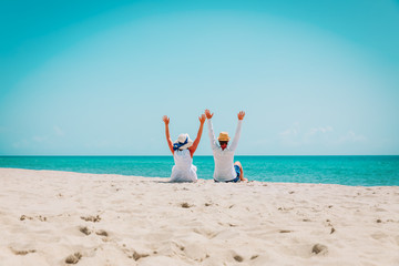 happy loving couple on tropical beach vacation