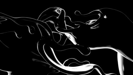 Splash fluid. 3d illustration, 3d rendering.