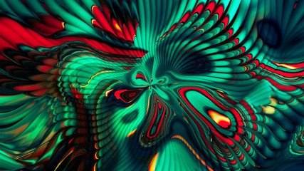 Bright background with a volumetric pattern and print. 3d illustration, 3d rendering.