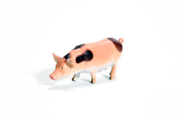 pink pig plastic figurine