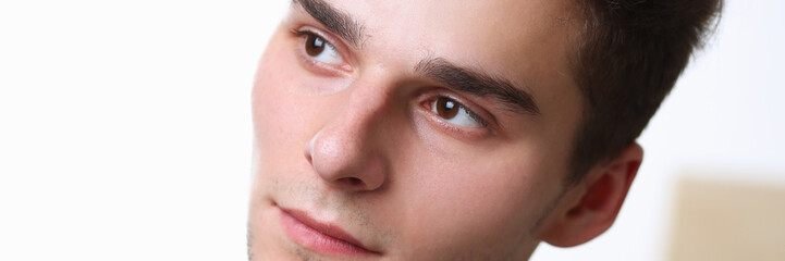 Businessman big facial portrait man single face