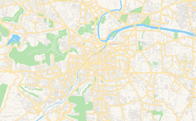 Fototapeta na wymiar Printable street map of Pune, India