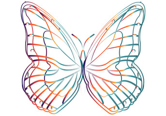 Dibujo de una mariposa hecho con trazos de colores. - obrazy, fototapety, plakaty