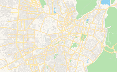 Fototapeta premium Printable street map of Jaipur, India