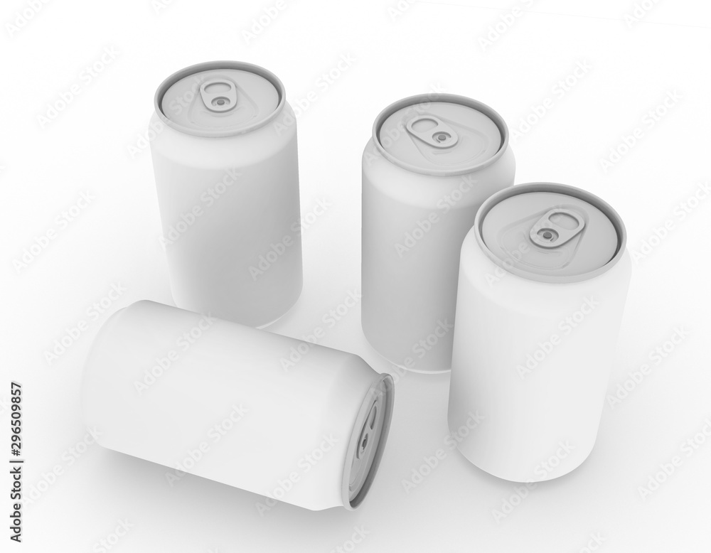 Poster template empty can mockup white background , 3d rendering