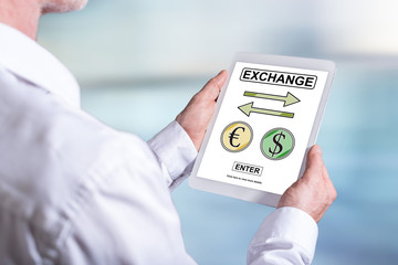 Exchange concept on a tablet