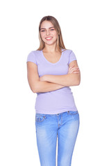 Fototapeta premium portrait of beautiful woman wearing casual clothing