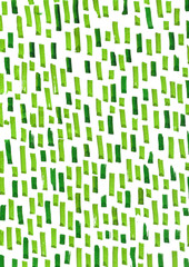 Green ink geometric patterns on a white background. For textiles, covers, packaging, advertising.