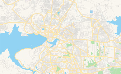Fototapeta na wymiar Printable street map of Bhopal, India