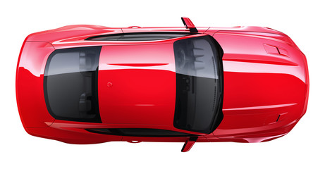 Red coupe car - Top View  © Vladimir Kramin