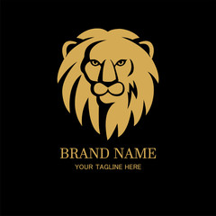 Lion head logo design template