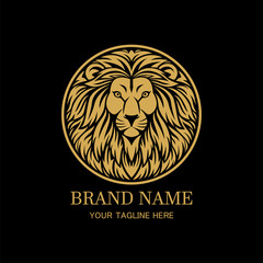 King lion head circle logo design