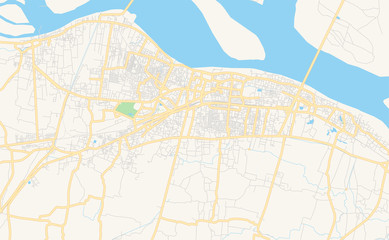 Fototapeta na wymiar Printable street map of Patna, India