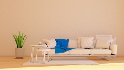 3D illustration of interior design