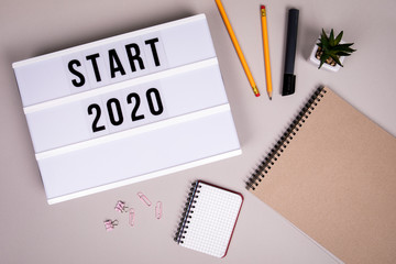 Start 2020. New Year, Goals and Opportunities concept