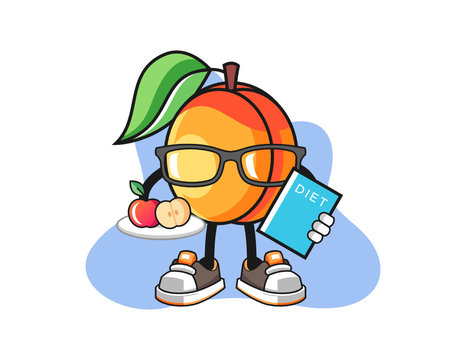 Apricots dietitian mascot design vector. Cartoon character illustration for business, t shirt, sticker.