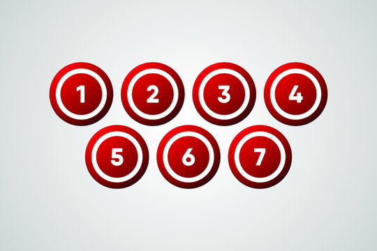 Red Bingo Balls Vector Illustration
