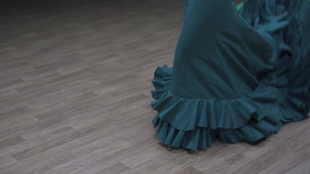 the girl dances flamenco, bata