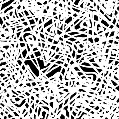 Grunge background monochrome vector seamless. Black and white vintage texture. Randomly arranged elements