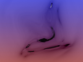 Distorted face in purple gradient image .3D render