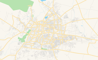 Fototapeta na wymiar Printable street map of Aurangabad, India