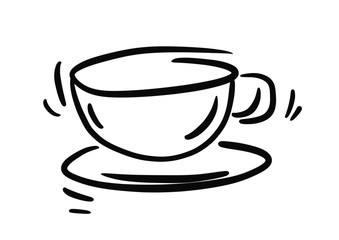 Tea, Cup, Coffee. Illustration Hand Drawn Brush. Flat, Icon, Sign, Symbol, Object, Graphic Design, Element
