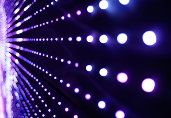 Abstract LED light wall, blurred background
