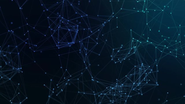 Abstract background motion transformation of empty copy space with plexus pattern of future innovation technology digital business concept with line network for decentralize communication connection