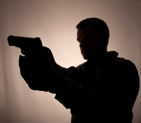 man holding a gun
