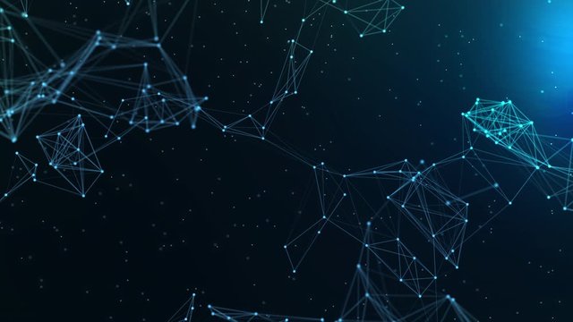 Abstract background motion transformation of empty copy space with plexus pattern of future innovation technology digital business concept with line network for decentralize communication connection