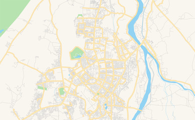 Printable street map of Bhubaneswar, India