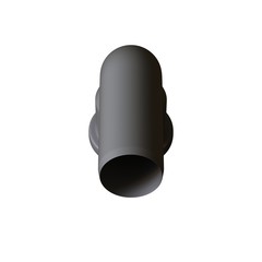 Plastic sewer pipe grey on white background, isolated. 3D rendering of excellent quality in high resolution. It can be enlarged and used as a background or texture.