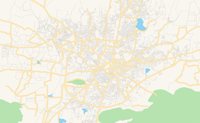 Fototapeta na wymiar Printable street map of Salem, India