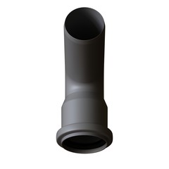 Plastic sewer pipe grey on white background, isolated. 3D rendering of excellent quality in high resolution. It can be enlarged and used as a background or texture.